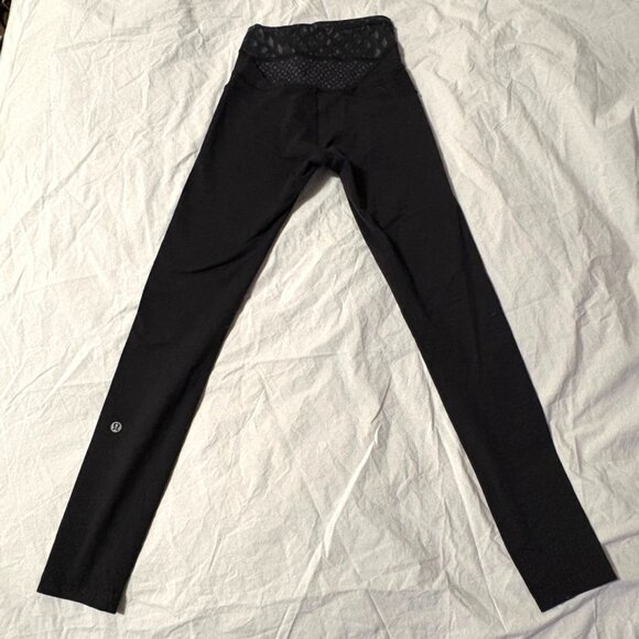EXCELLENT Lululemon Wunder Under Pant Hi Rise Luon Black Slate Yoga Leggings 2 - Picture 6 of 11